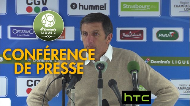 Conférence de presse RC Strasbourg Alsace - AJ Auxerre (2-1) : Thierry LAUREY (RCSA) - Cédric DAURY (AJA) - 2016/2017
