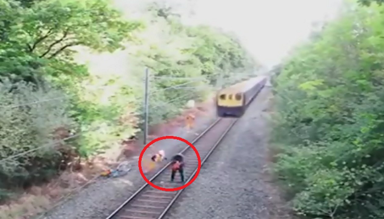 This is Called a Real Life Hero. Watch How a Man Saves him From Train