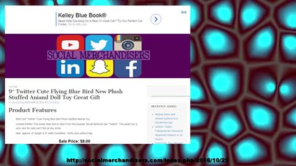 9″ Twitter Cute Flying Blue Bird New Plush Stuffed Aniaml Doll Toy Great Gift