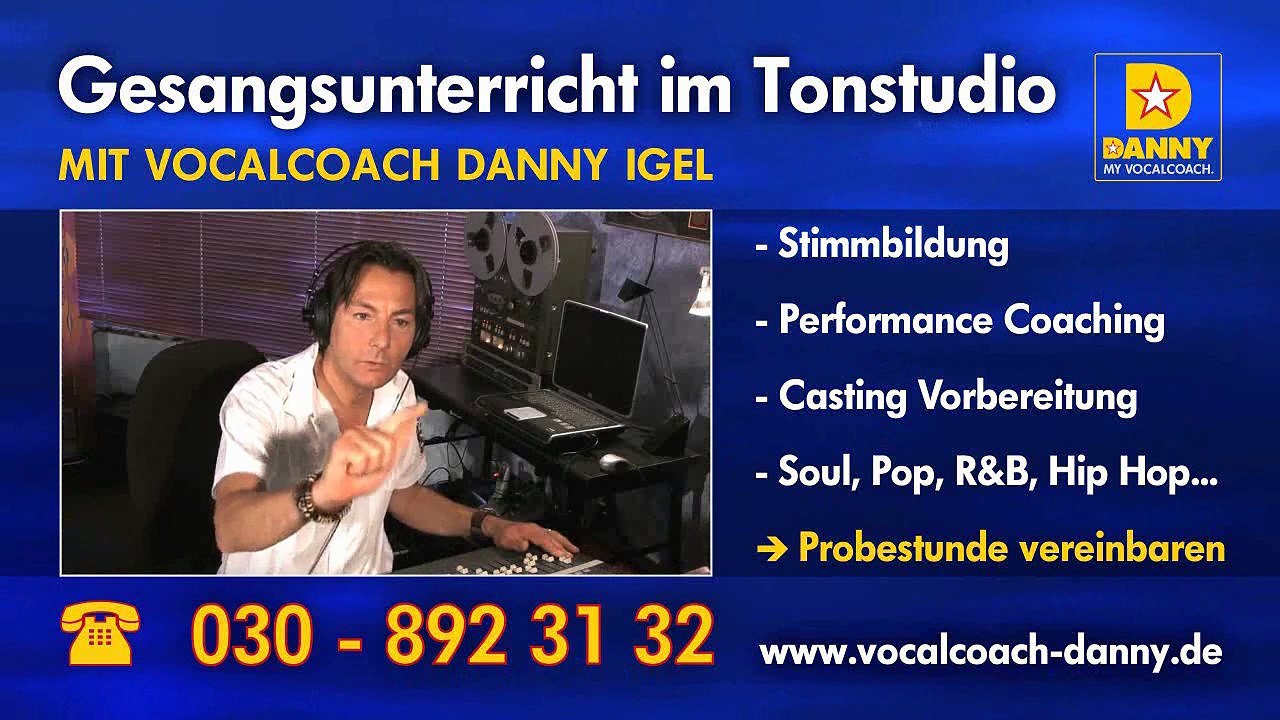 Gesangsunterricht im Tonstudio  mit Vocalcoach Danny Igel