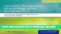 [Free Read] Health Program Planning and Evaluation Full Online