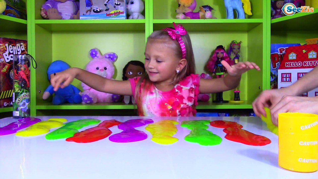 РАЗНОЦВЕТНАЯ РАДУГА и Ярослава! ЛИЗУНЫ С ПАУКАМИ Игрушки СЛИЗЬ для детей Распаковка Unboxing Toys