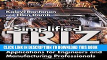 [Free Read] Simplified TRIZ: New Problem-Solving Applications for Engineers and Manufacturing