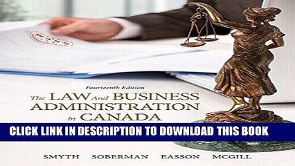 [Free Read] The Law and Business Administration in Canada Plus Companion Website without Pearson