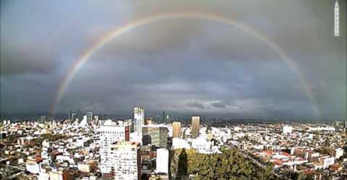 Rainbow Emerges Over Mexico City