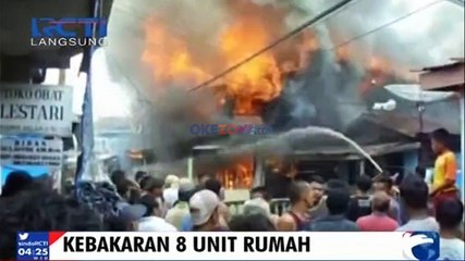 Kebakaran Melalap 8 Rumah dan Seorang Wanita