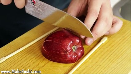 How to Make Apple Swan Garnish