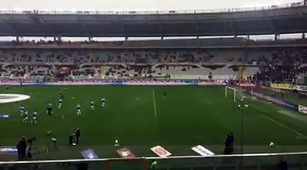 Il riscaldamento della Lazio a Torino