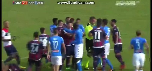 Manolo Gabbiadini RED Card - Crotone 0-  2 Napoli 23-10-2016
