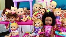 HUGE Baby Alive Collection BABY DOLL CHALLENGE Bed Time, Bath Time & Baby Care Trouble DisneyCarToys