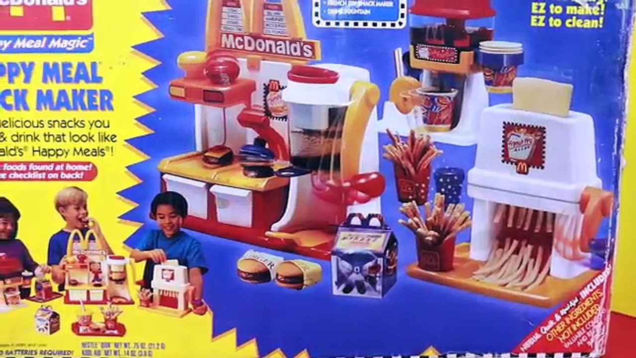 MEGA McDonalds Happy Meal Magic Snack Maker Set Hamburger French Fries & Drink Makers DisneyCarToys