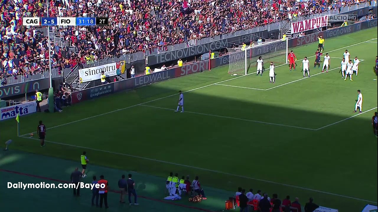 Marco Borriello Goal HD - Cagliari 3-5 Fiorentina - 23-10-2016