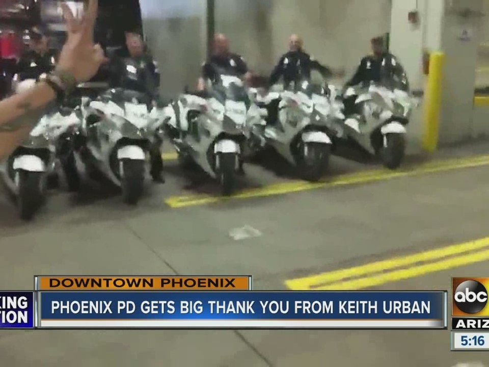 Keith Urban thanks Phoenix police after a concert in town