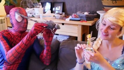 Spiderman Become a doll vs Frozen Elsa & Maleficent w_ Spiderbaby Jack Frost & Funny Supehero