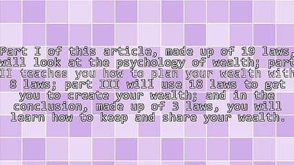 19 Laws of the Psychology of How to Become and Remain Rich