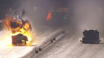 Robert Hights Funny Car engine has HUGE Explosion at #ChevroletPerfUSNats