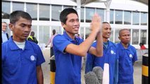 Los marineros asiáticos liberados por piratas en Somalia inician la vuelta a casa