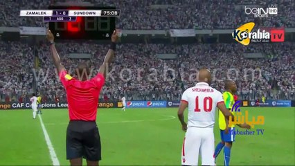 شيكابالا يلقي شارة الكبتنة علي الارض في مباراة الزمالك وصن داونز _ نهائي افريقيا بستاد برج العرب