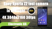 Sony Xperia Z2 test camera 4K in low light