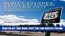 [Free Read] Forty Studies that Changed Psychology (7th Edition) Full Online