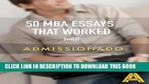 [New] PDF 50 MBA Essays That Worked, Volume 3 Free Read