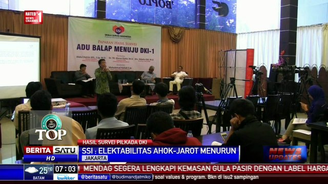 Survei SSI: Elektabilitas Ahok-Djarot Turun 13,3 Persen