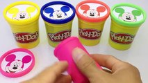 Play and Learn Colors with Play Doh Cups Mickey Mouse Clubhouse Molds Fun & Creative for Kids