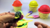 Play and Learn Colours with Glitter Play Dough Ice Cream Surprise Toys Masha And The Bear, Маша и Ме