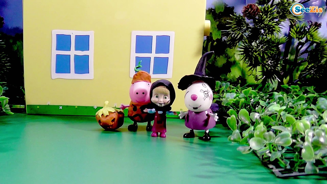 Свинка Пеппа ХЭЛЛОУИН Мультик с игрушками - Баба Яга - Маша И Медведь Серия 88