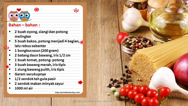 INDONESIAN RECIPES_CULINARY#10_Masakan Nusantara - Resep & Cara Memasak Sayur Oyong Bening