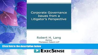 Big Deals  Corporate Governance Issues from a Litigator s Perspective  Best Seller Books Most Wanted
