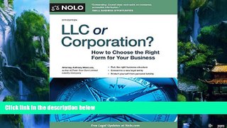 Books to Read  LLC or Corporation?: How to Choose the Right Form for Your Business  Best Seller