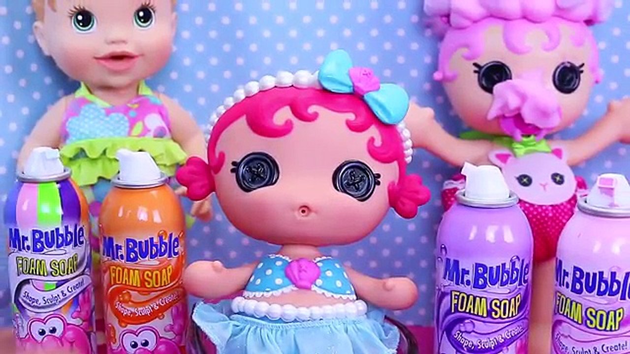Lalaloopsy Baby Mr Bubble Foam Soap Mermaids & Potty Surprise Doll Hair Makeover Colors Bath Foam