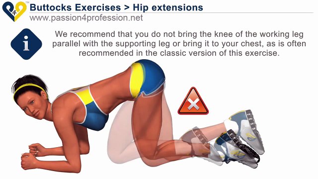 Hip extensions, butt exercise for women