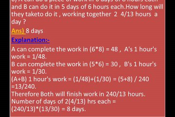 Time and Work questions ans answers