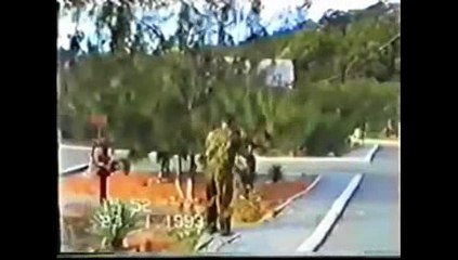 Funney monkey trainer with funny movement