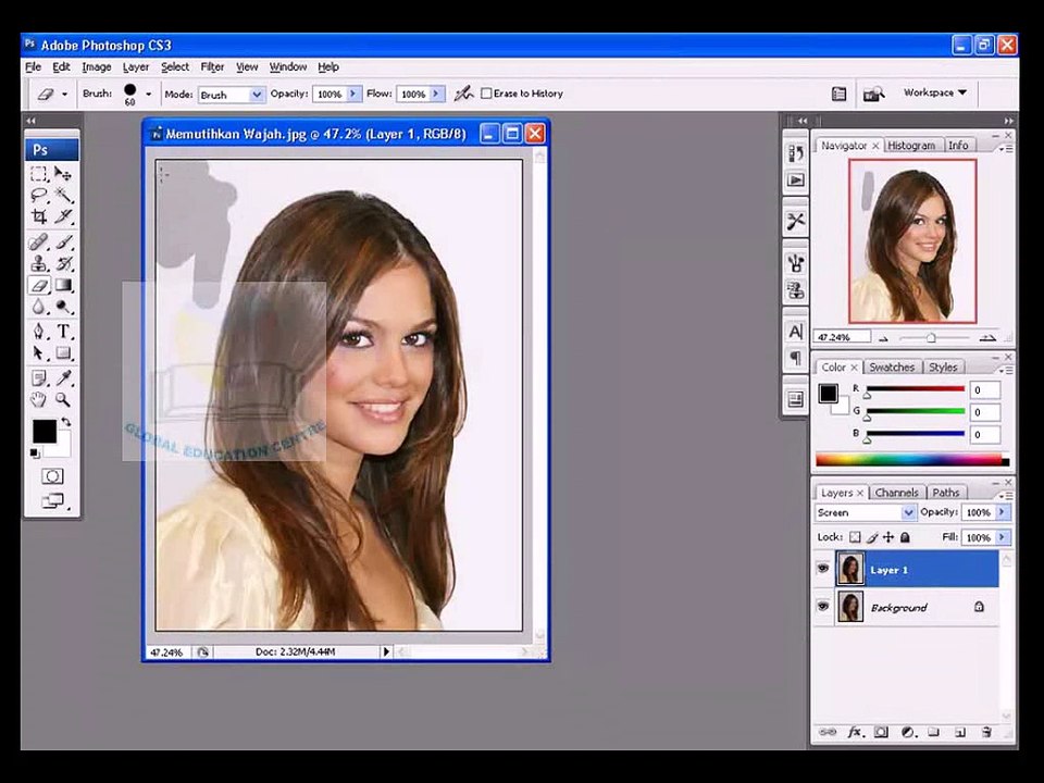 Belajar Adobe Photoshop Lengkap 03 Cara Memutihkan Wajah