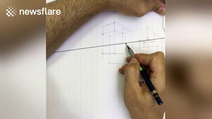 Architect uses amazing perspective drawing trick