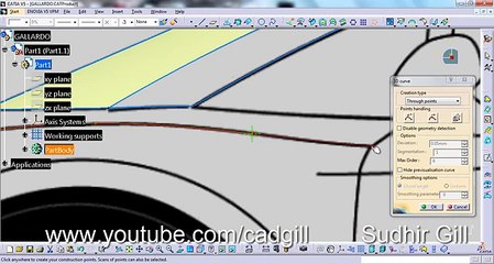 Video Tutorial on Modeling Lamborghini Gallardo in CATIA Part- 04