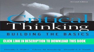 [PDF] Critical Thinking: Building the Basics (Study Skills/Critical Thinking) Full Online