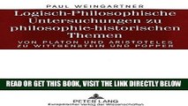 [READ] EBOOK Logisch-Philosophische Untersuchungen zu philosophie-historischen Themen: Von Platon