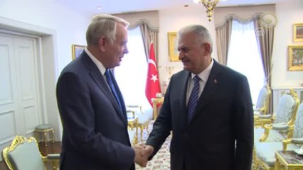 Başbakan Yıldırım, Fransa Dışişleri Bakanı Ayrault'u Kabul Etti