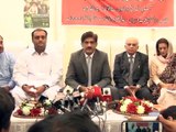 Sindh Chief Minister Syed Murad Ali Shah press conference at Ibrahim Hydri, Karachi, Sindh (SOT-1)