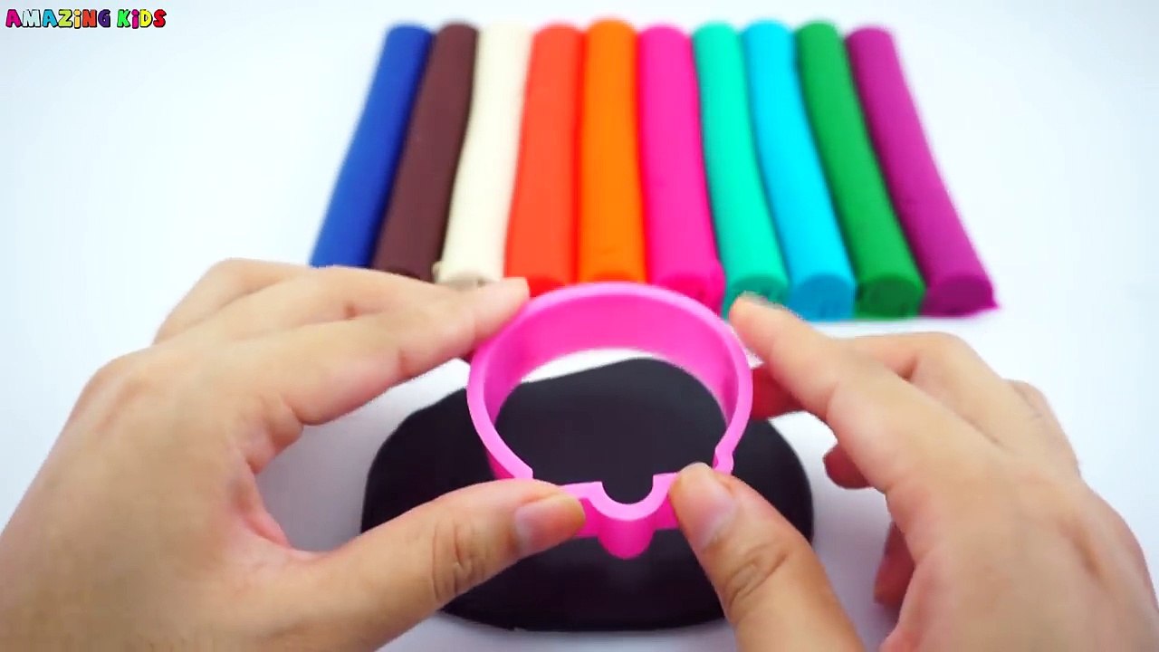 Learn Colours with Playdough Modelling Clay Cookie Cutter Molds Fun & games for Kids