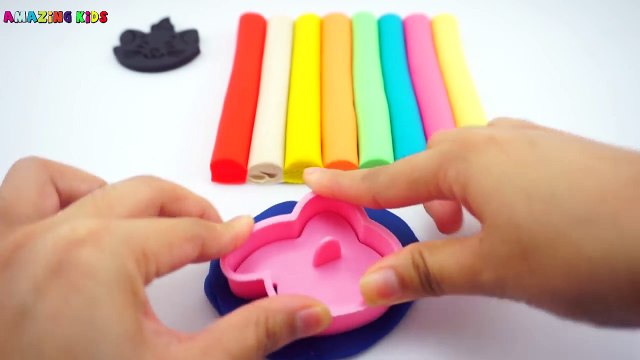 Learn Colours with Playdough Modelling Clay Cookie Cutter- games for kids