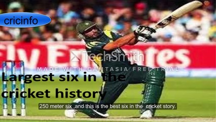 Скачать видео: biggest six sixes in cricket history by shahid afridi 250 meter hd |best|cricket home internet