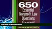 Books to Read  650 Essential Nonprofit Law Questions Answered  Best Seller Books Most Wanted