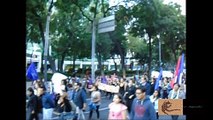 Llegada del contingente feminista al Ángel de la independencia