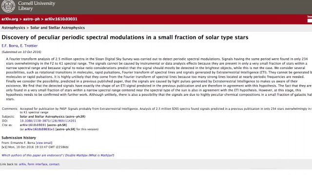 Astronomers Say They Have Detected Strange, Possibly 'Alien' Signals From 234 Stars.