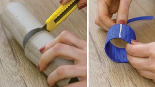 DIY Ring shaped napkin holders from paper towel roll